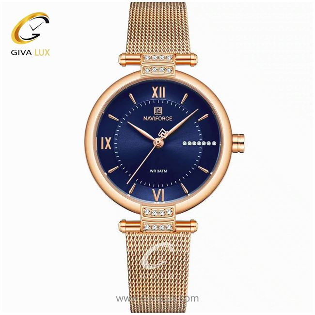 ساعت مچی اورجینال زنانه ناوی فورس|Naviforce|نوی فورس|نیوی فورس رزگلد | رزگلد| سرمه ای| کد رفرنس NF5019